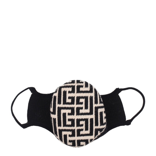 Balmain Beige Cotton Facemasks Mens