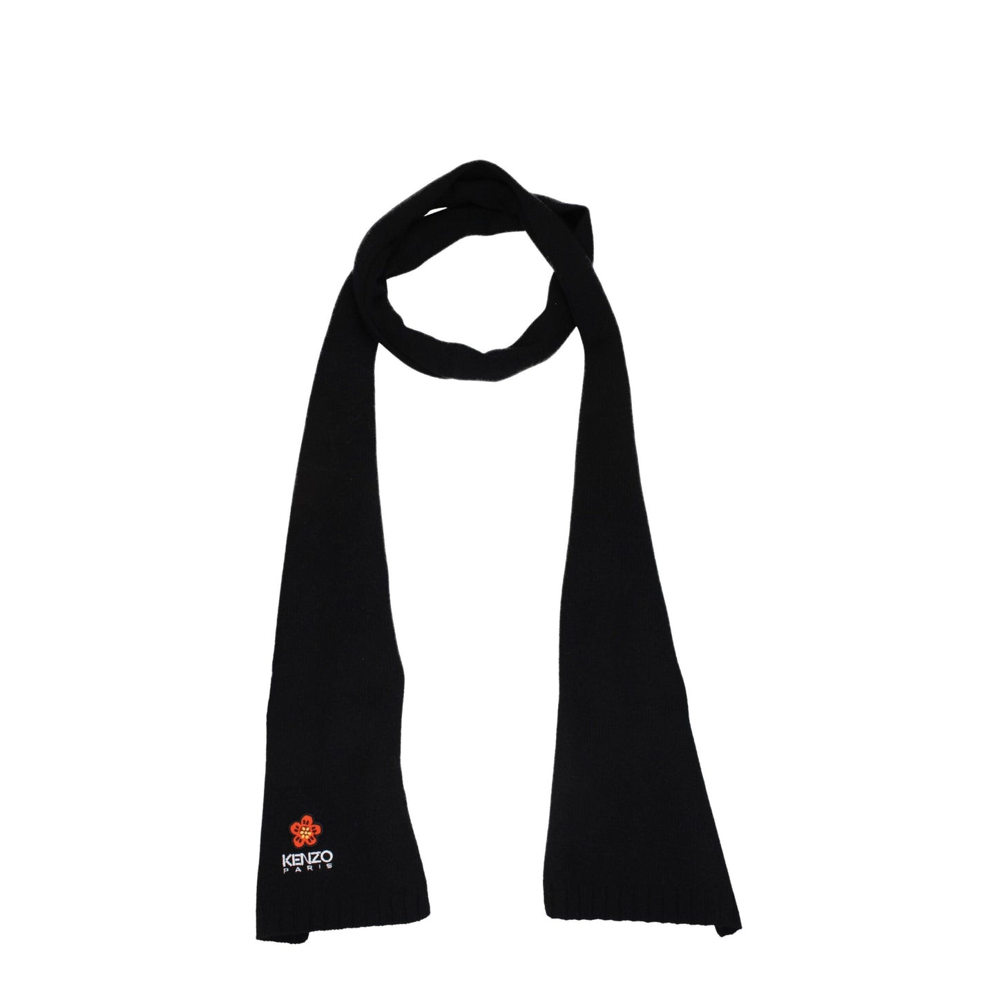 Kenzo Black Wool Scarves Womens