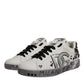Dolce & Gabbana White Crystal Logo Portofino Sneakers Shoes
