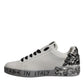 Dolce & Gabbana White Crystal Logo Portofino Sneakers Shoes