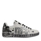Dolce & Gabbana White Crystal Logo Portofino Sneakers Shoes