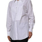 Dolce & Gabbana White Cotton Collared Long Sleeves Shirt Top