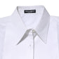Dolce & Gabbana White Cotton Collared Long Sleeves Shirt Top