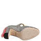 Dolce & Gabbana Silver Glitter Mink Fur VALLY Pumps Shoes