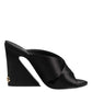 Dolce & Gabbana Black Logo KEIRA Satin Slides Sandals Shoes