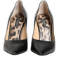 Dolce & Gabbana Black Calf Leather Stiletto Heels Pumps Shoes