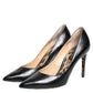 Dolce & Gabbana Black Calf Leather Stiletto Heels Pumps Shoes