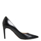 Dolce & Gabbana Black Calf Leather Stiletto Heels Pumps Shoes