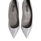 Dolce & Gabbana Light Gray Leather Kitten Heels Pumps Shoes