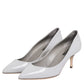Dolce & Gabbana Light Gray Leather Kitten Heels Pumps Shoes