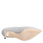 Dolce & Gabbana Light Gray Leather Kitten Heels Pumps Shoes
