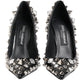Dolce & Gabbana Black Crystals Studs Stiletto Pumps Shoes