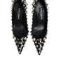 Dolce & Gabbana Black Crystals Studs Stiletto Pumps Shoes