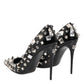 Dolce & Gabbana Black Crystals Studs Stiletto Pumps Shoes