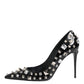 Dolce & Gabbana Black Crystals Studs Stiletto Pumps Shoes