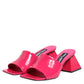 Dolce & Gabbana Pink Open Toe Block Heel Mules Sandals Shoes