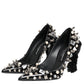Dolce & Gabbana Black Crystals Studs Stiletto Pumps Shoes