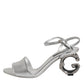 Dolce & Gabbana Silver KEIRA Heels Ankle Strap Sandals Shoes