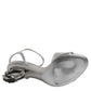 Dolce & Gabbana Silver KEIRA Heels Ankle Strap Sandals Shoes
