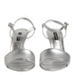 Dolce & Gabbana Silver KEIRA Heels Ankle Strap Sandals Shoes