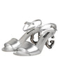 Dolce & Gabbana Silver KEIRA Heels Ankle Strap Sandals Shoes