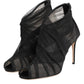 Dolce & Gabbana Black Mesh Stiletto Heels Ankle Boots Shoes