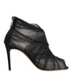 Dolce & Gabbana Black Mesh Stiletto Heels Ankle Boots Shoes