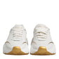 Dolce & Gabbana White Gold DAYMASTER Leather Sneakers Shoes