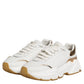 Dolce & Gabbana White Gold DAYMASTER Leather Sneakers Shoes