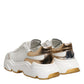 Dolce & Gabbana White Gold DAYMASTER Leather Sneakers Shoes