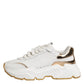 Dolce & Gabbana White Gold DAYMASTER Leather Sneakers Shoes