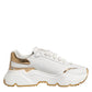 Dolce & Gabbana White Gold DAYMASTER Leather Sneakers Shoes