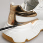 Dolce & Gabbana White Gold DAYMASTER Leather Sneakers Shoes