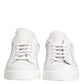 Dolce & Gabbana White Gold Leather Low Top Sneakers Shoes