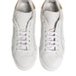 Dolce & Gabbana White Gold Leather Low Top Sneakers Shoes