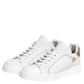 Dolce & Gabbana White Gold Leather Low Top Sneakers Shoes