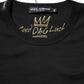 Dolce & Gabbana Black Cotton Goodluck Tee Crew Neck T-shirt