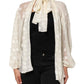 Dolce & Gabbana Off White Logo Monogram Ascot Collar Top