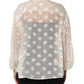 Dolce & Gabbana Off White Logo Monogram Ascot Collar Top