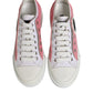 Dolce & Gabbana White Pink Canvas Low Top Sneakers Shoes