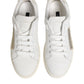 Dolce & Gabbana White Gray Leather Low Top Sneakers Shoes