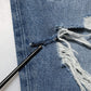 Dolce & Gabbana Blue Tattered High Waist Women Denim Jeans