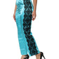 Dolce & Gabbana Blue Silk Garterized Straight Women Pajama Pants