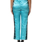 Dolce & Gabbana Blue Silk Garterized Straight Women Pajama Pants