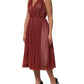 Dolce & Gabbana Burgundy Mesh Sleeveless Midi A-line Dress