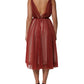Dolce & Gabbana Burgundy Mesh Sleeveless Midi A-line Dress