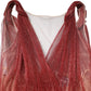Dolce & Gabbana Burgundy Mesh Sleeveless Midi A-line Dress