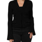 Dolce & Gabbana Black Viscose Single Breasted Blazer Jacket