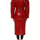Dolce & Gabbana Red Wool Single Breasted Trench Coat Jacket