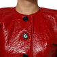 Dolce & Gabbana Red Wool Single Breasted Trench Coat Jacket